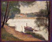 乔治 修拉 : The Seine at La Grande Jatte in the Spring